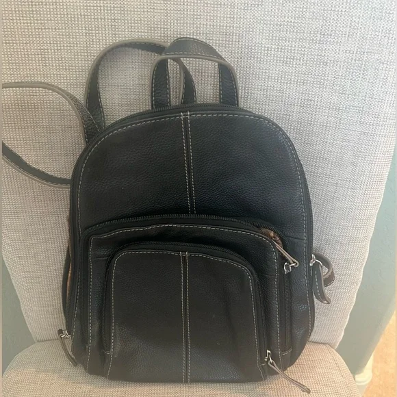 Tignanello Black Leather Mini Backpack Tignanello Black Genuine Leather Mini Backpack Purse  main image 2